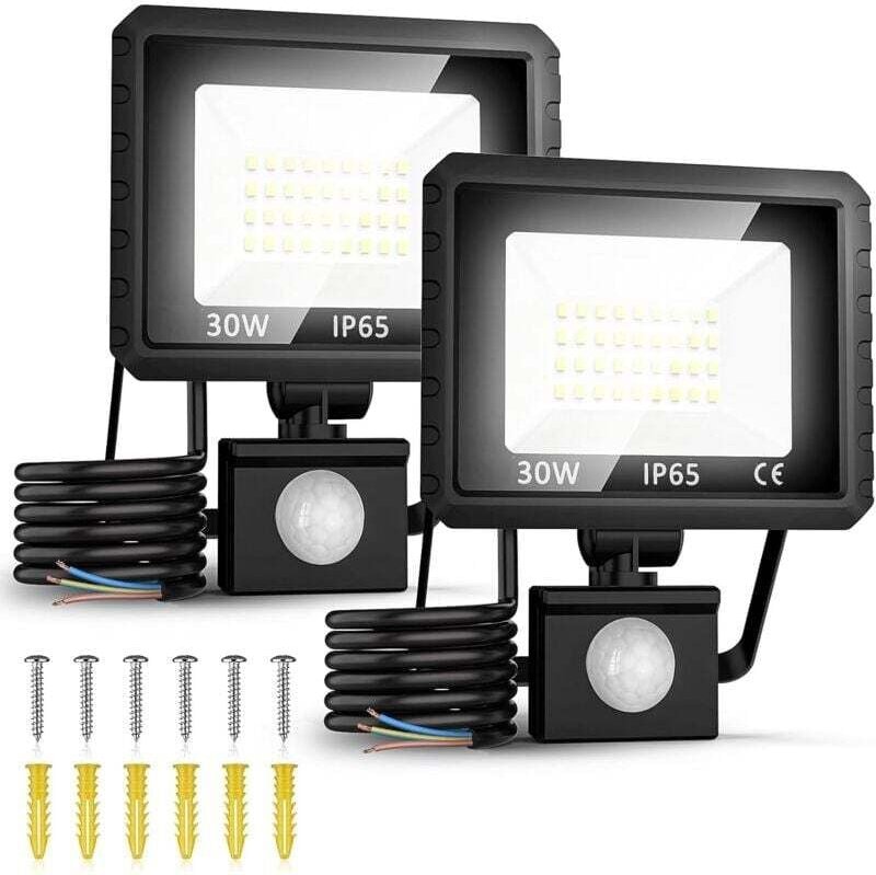 Packungen Outdoor-LED-Flutlicht-Bewegungsmelder – 30 w LED-Wandnetzteil, Outdoor-Flutlicht, wasserdichte Außenbeleuchtun...