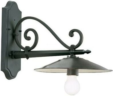 Mittelgroße untere Wandleuchte Antik-Graphit-Linie