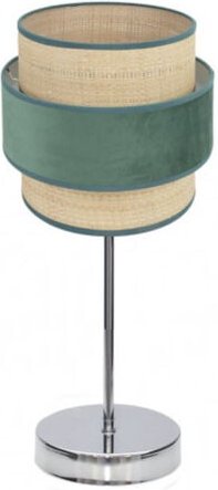 Kings Tischleuchte 1xe14 chrom/natur-grün 43x18x18 cm