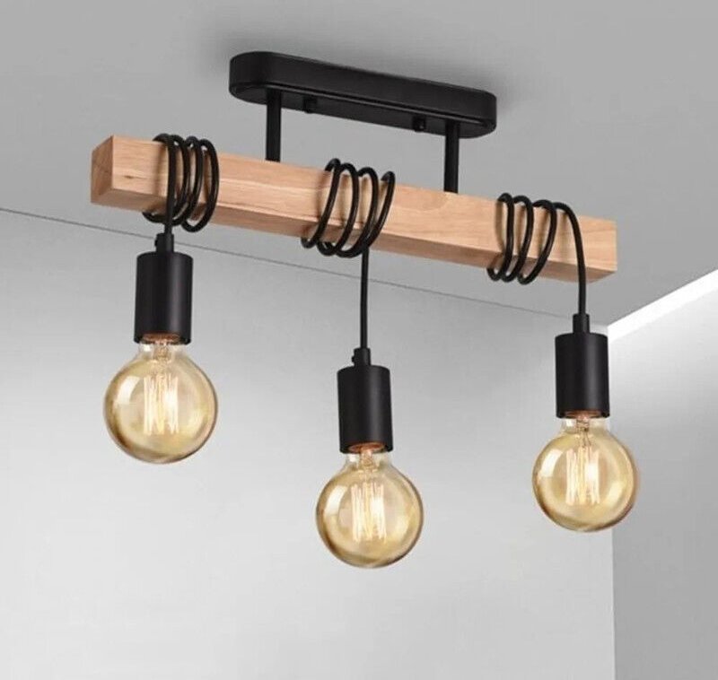 Joyinled Pendelleuchte im Bohème-Stil, Vintage-Retro-Stil, aus umwickeltem Holz, ideal zur Dekoration von Wohnzimmer, Re...