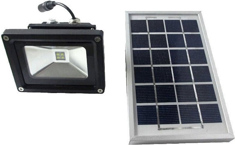 Trade Shop Traesio - Trade Shop - LED-Strahler mit Solarenergie und wiederaufladbarem Akku-Panel IP65, 5 w, 9 v -