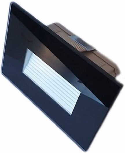 Trade Shop Traesio - Trade Shop - LED-Stufenleuchte 4W Einbau für Box 503 3000K 4000K IP65 Glasrahmen - Schwarz