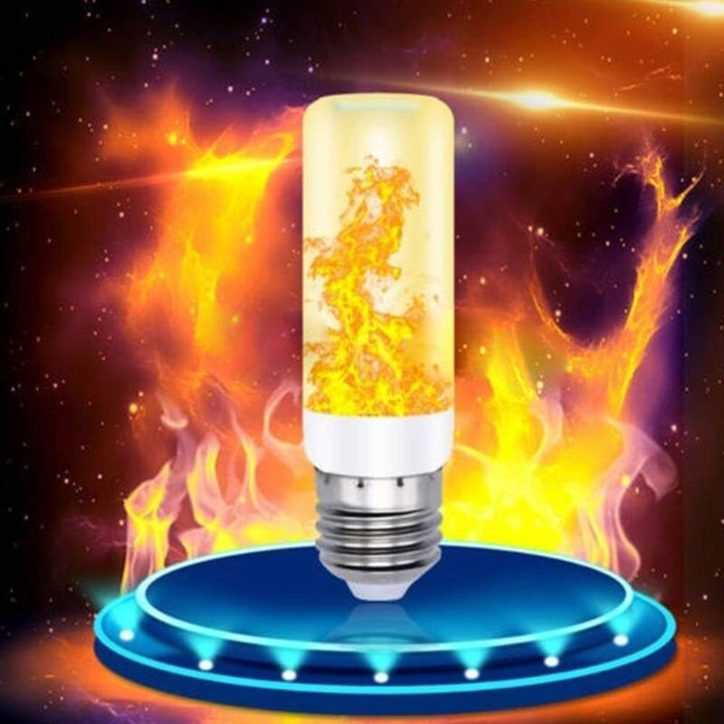 Thumbnail - Aougo - 4er-Pack 3W E27 Flammen-Glühbirne mit flackerndem Feuereffekt, mit 4 Beleuchtungsmodi, IP42 wasserdicht, für Wei...