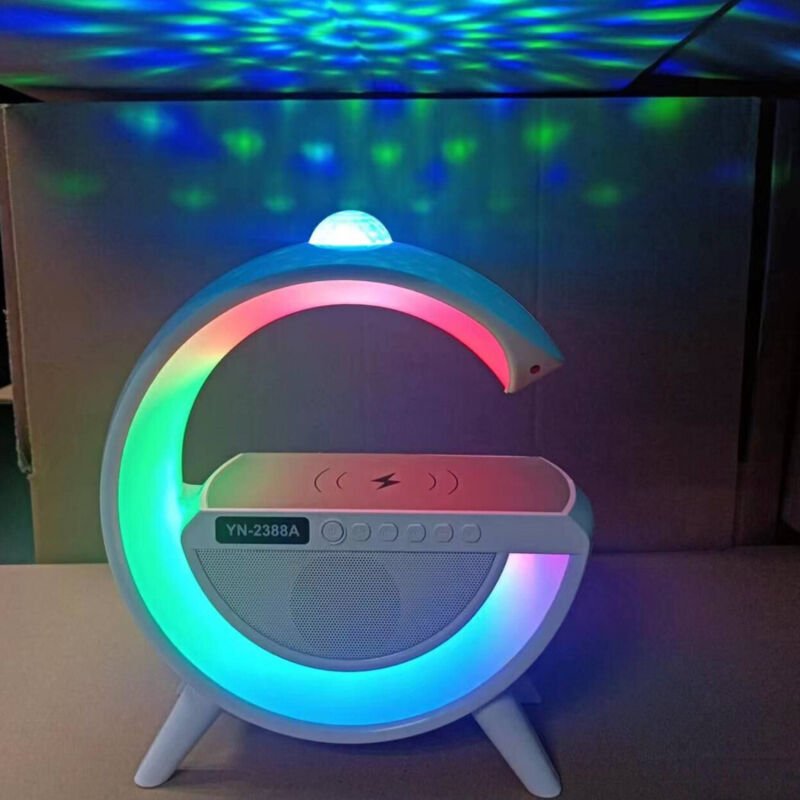 Trade Shop - lampada led caricabatteria wireless cassa forma g mit cielo stellato -