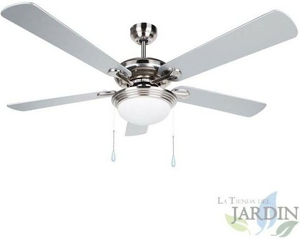 Suinga - Orbegozo Deckenventilator mit Licht, 5 Wendeflügel, 132 cm Durchmesser, 3 Geschwindigkeiten.
