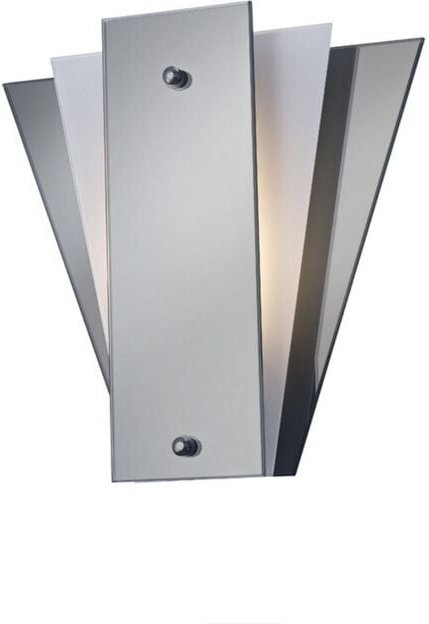 Inspired Deco - Atlantis - 3 Layer Flush Flush Wandleuchte, E27 Smoked Mirror, Frosted