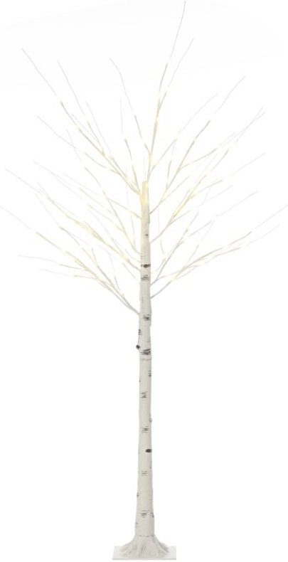 HOMCOM LED Lichterbaum 180 cm LED Baum mit 96 warmweißen LEDs, IP44 Innen und Außen Weihnachtsdeko in Birkenoptik künstl...