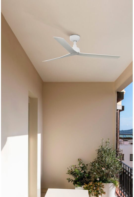 Faro Marine Mittlerer Deckenventilator mit 3 Flügeln, mattweiß, Tuya Smart System