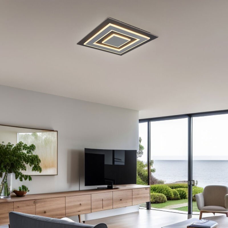 Globo Lighting - led Deckenlampe Deckenleuchte Wohnzimmerlampe Panel Aufbau, Acryl Kunststoff Metall, 40W 840lm warmweiß...