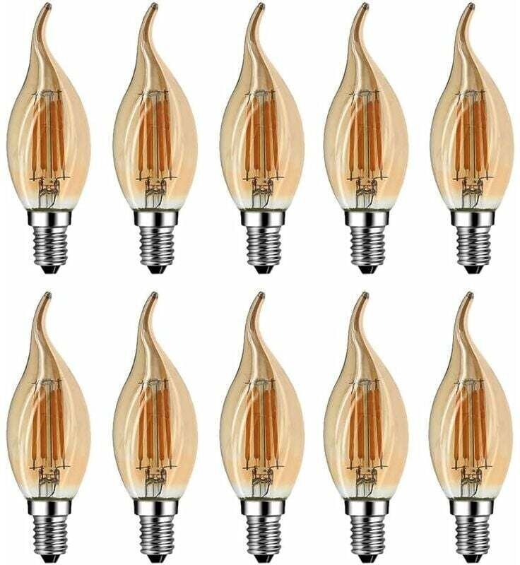 E14 LED-Flammenlampe, 4 W (entspricht 40 W Halogen-/Glühlampe), warmweiß 2700 K, LED-Einbauleuchte mit Kerzenflamme, 360...