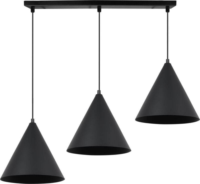 Soho Hängelampe Schwarz 3-Platte 25cm E27