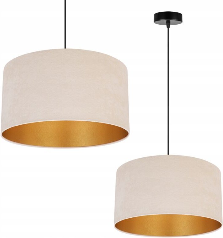 Hängelampe Deckenleuchter Goldener Samt Lampenschirm