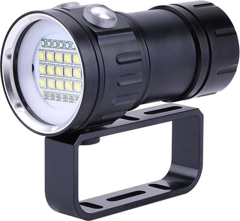 Gotrays - Tauchlicht, IPX8 wasserdicht, 18000 lm, 500 Meter, helle Perlen, Unterwasser-Taschenlampe, bis zu 80 Meter, wa...