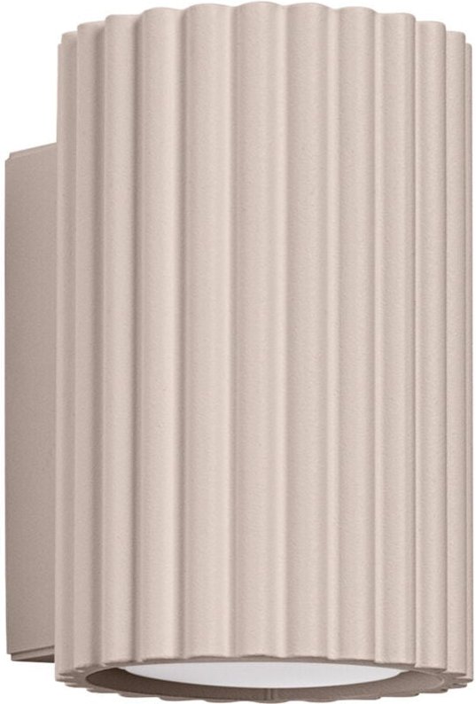 Moderne Wandleuchte in Taupe, Wellrohr, 10 cm, oben und unten, 1xGU10 10W KARBON, Sollux Lighting