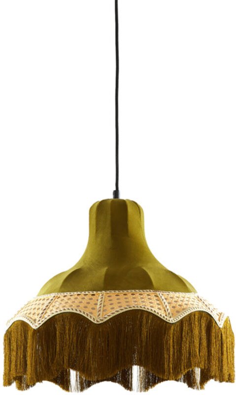 Hängeleuchte - Mizia - grün - textil - E27 - - Light&living