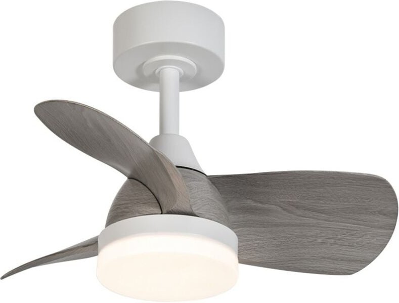 Byan Mini-LED-Ventilator, Weiß+Asche, 18 w, 2000 lm, CCT-Dim