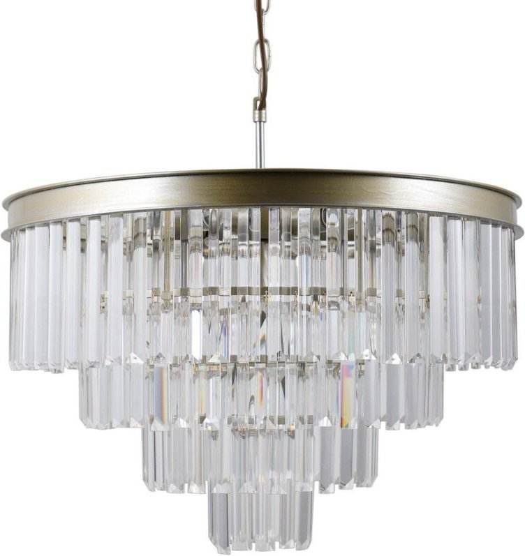 Verdes - Hängender Anhänger Golden Champagne 8 Light mit Kristallglasschirm, E14 - Italux