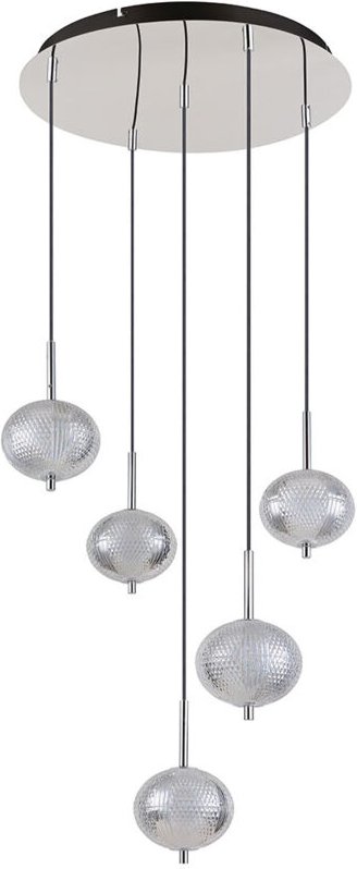 Hängelampe Esszimmerleuchte Pendelleuchte led Kugeln klar cct Metall verchromt