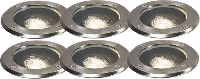 6er Set Smart Outdoor Bodenstrahler verstellbar inkl. Wifi GU10 - Delux