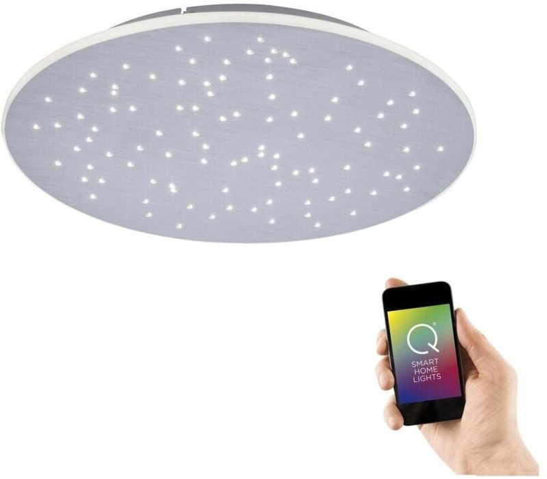 Paul Neuhaus Q-Nightsky Integrierte LED-Deckenleuchte, halbbündig, Aluminium, 1 x 25 W LED, 2700–5000 K, dimmbar