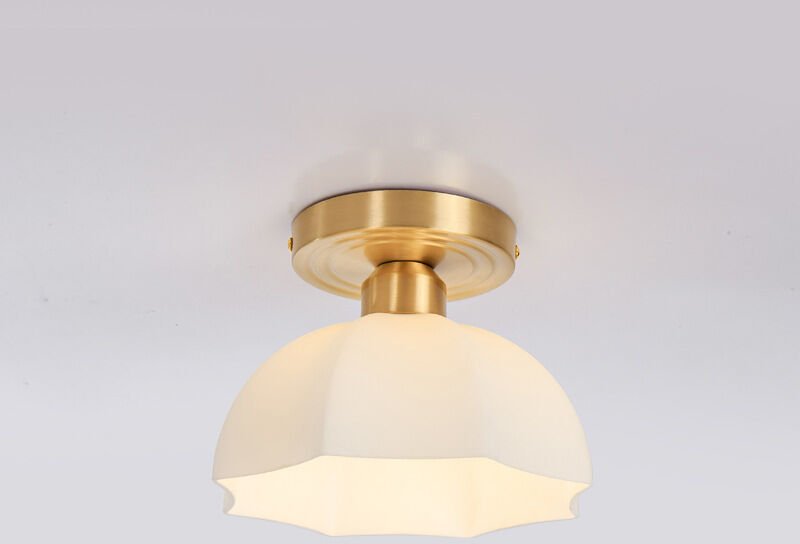 Moderne Deckenleuchten, weißer Schirm aus Glas, zeitgenössische Deckenpendelbeleuchtung aus der Mitte des Jahrhunderts i...