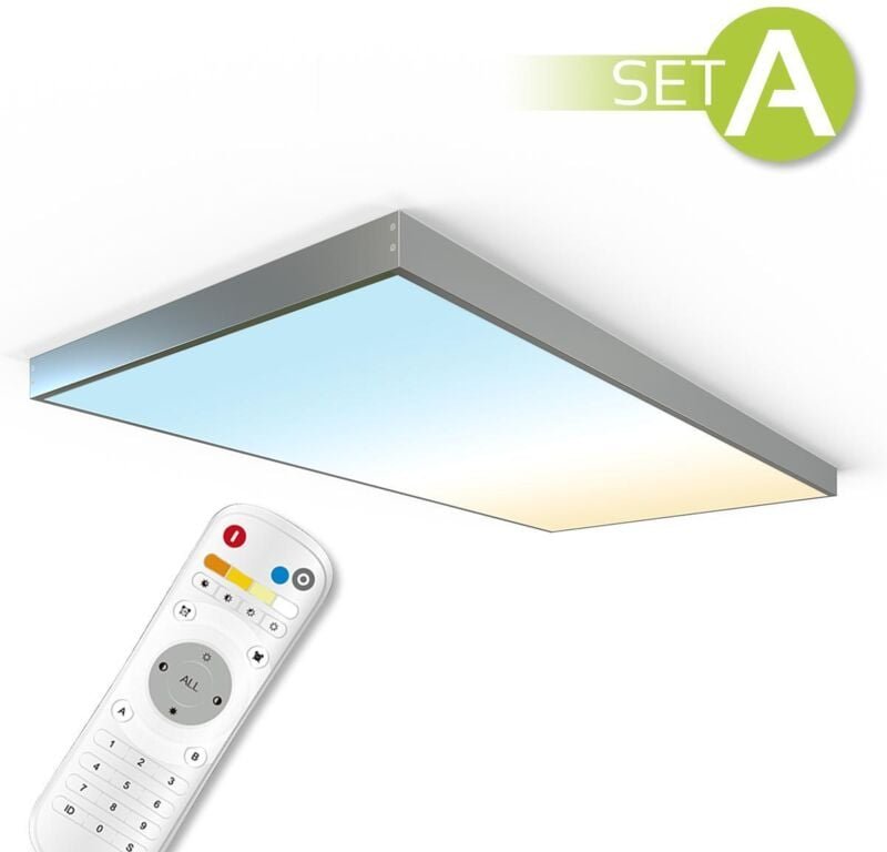 CCT LED Panel 120x60cm Aufbauset 60W 3000K-6000K inkl. Fernbedienung und Aufbaurahmen