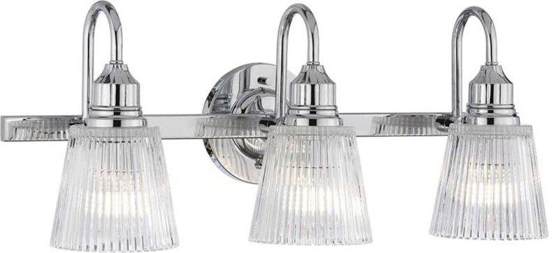 Wandleuchte Wandlampe Badezimmerlampe Nassraum Metall 3 flammig Glas chrom led