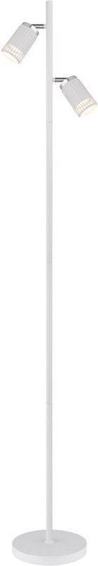 Standlampe Stehlampe Stehleuchte schwenkbar 2 flammig weiß chrom h 153 cm