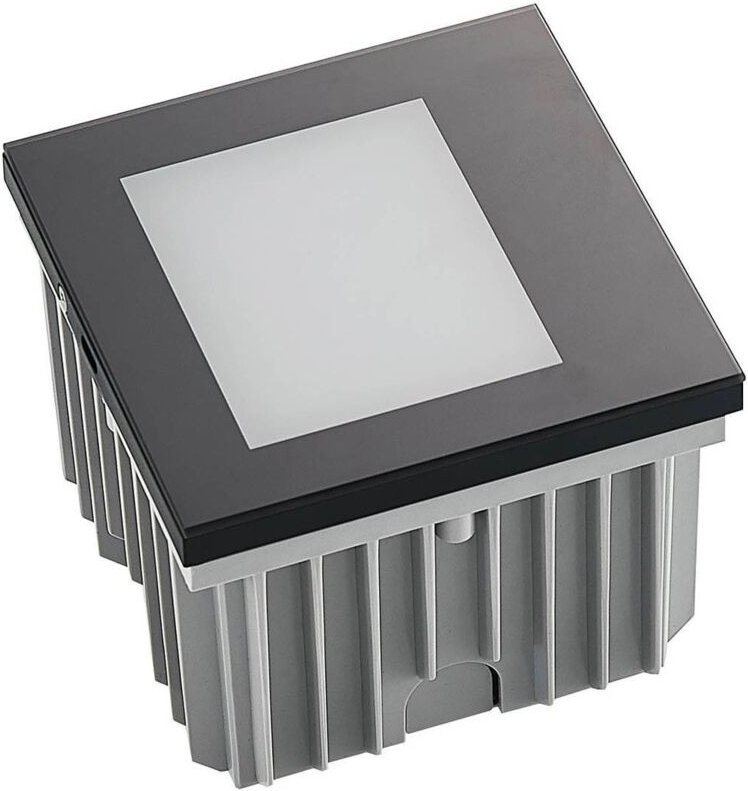 Arcchio - LED-Wandeinbaulampe Zamo, Abdeckung Glas, schwarz - Schwarz