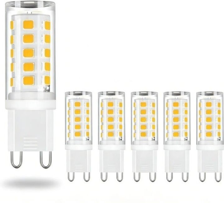 5er Set weiße G9-5W LED-Maislampen aus Keramik, neutralweißes Licht, Sockel G9, flimmerfrei, energiesparend, 220V
