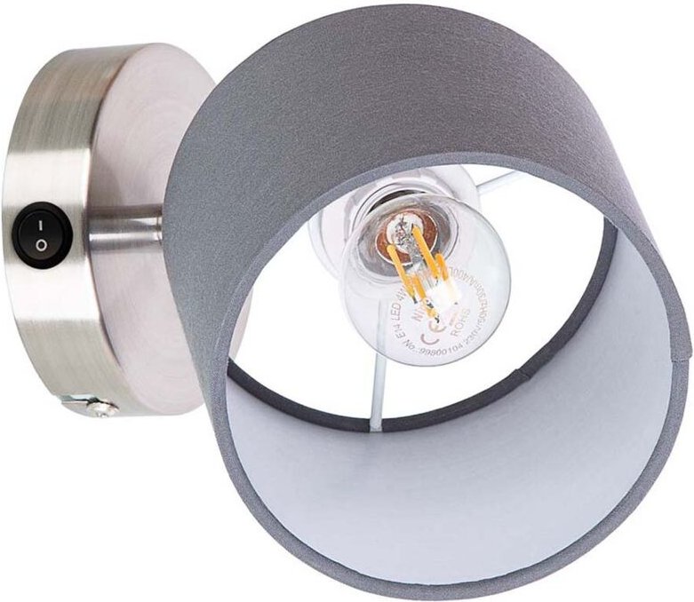Thumbnail - Wandlampe Wohnzimmerleuchte Schlafzimmerleuchte Spot beweglich silber H 14 cm