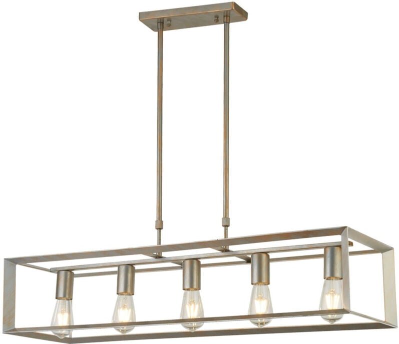 Searchlight Heaton - 5 Lichtbalken Anhänger Silber, Gold, E27