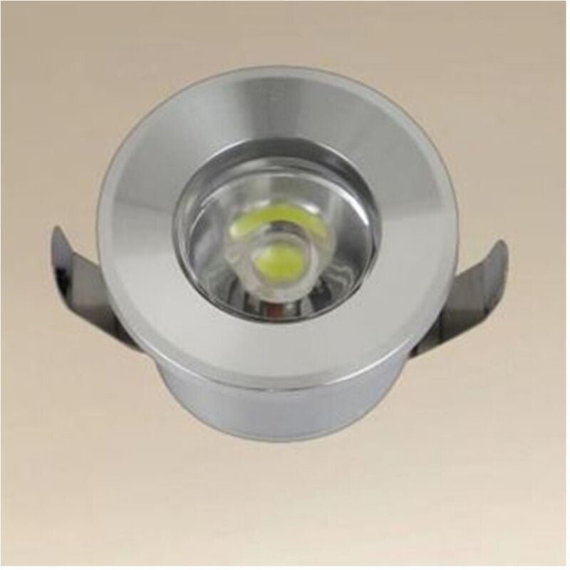 Thumbnail - Trade Shop - 1W LED Deckeneinbaustrahler IP20 Silber Mini Spot Stufenleuchte Tageslicht 00250 -