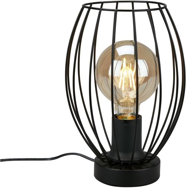 Briloner - Tischleuchte Kabelschalter Drahtgestellt 1xE27 60W schwarz Metall