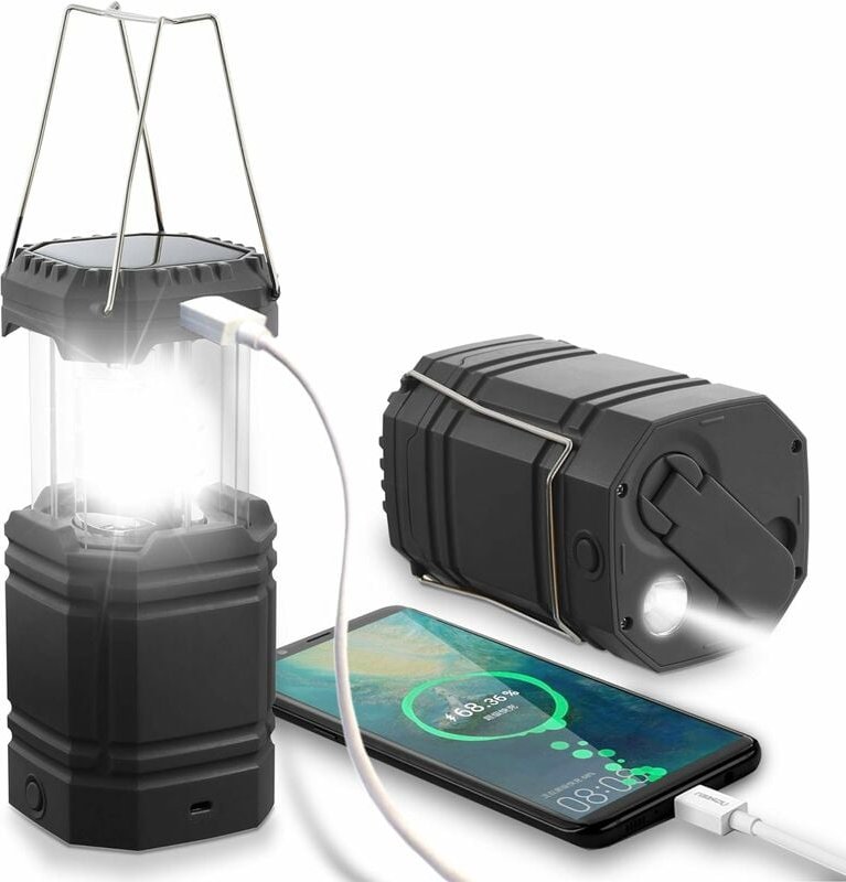 Mumu - Wiederaufladbare Camping-Solarleuchte, Taschenlampe für Außenbeleuchtung, IPX4 wasserdichte Campinglaterne, 3 Lad...