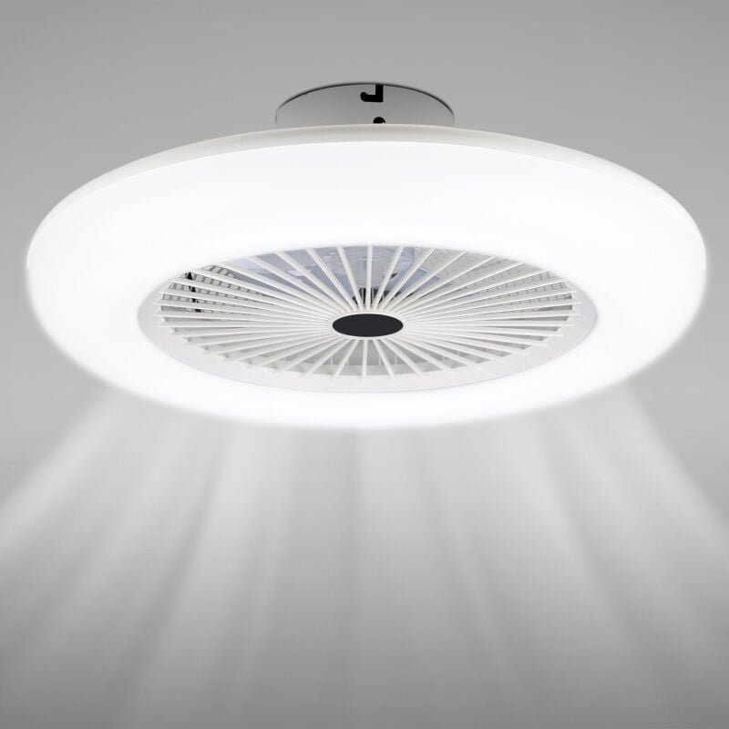 Wolketon Deckenventilator mit Beleuchtung Modern Deckenleuchte Deckenventilator LED mit Ventilator und Fernbedienung 80W