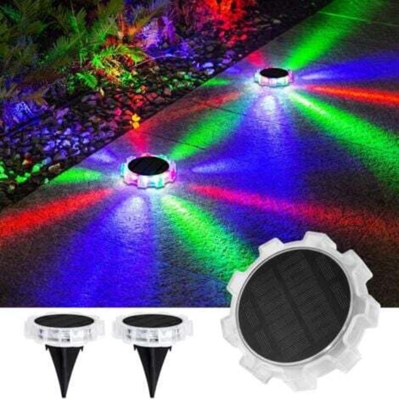 Weihnachtsstimmungslichter, festliche Atmosphäre, 2er-Pack wasserdichte Solar-Bodenlichter, 4 Modelle farbwechselnder LE...