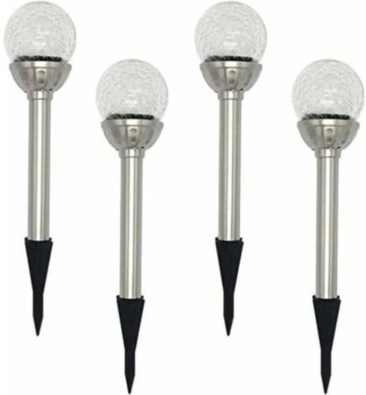 Solar-Gartenleuchten für den Außenbereich, 4er-Pack Solarleuchten mit 8 RGB-LEDs, Farbwechselnde Crackle-Glaskugeln, 6-1...