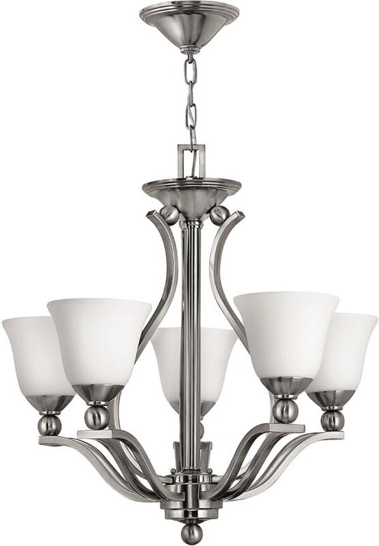Elstead - Bolla - 5 leichte mehrarmige Kronleuchter aus gebürstetem Nickel, E27