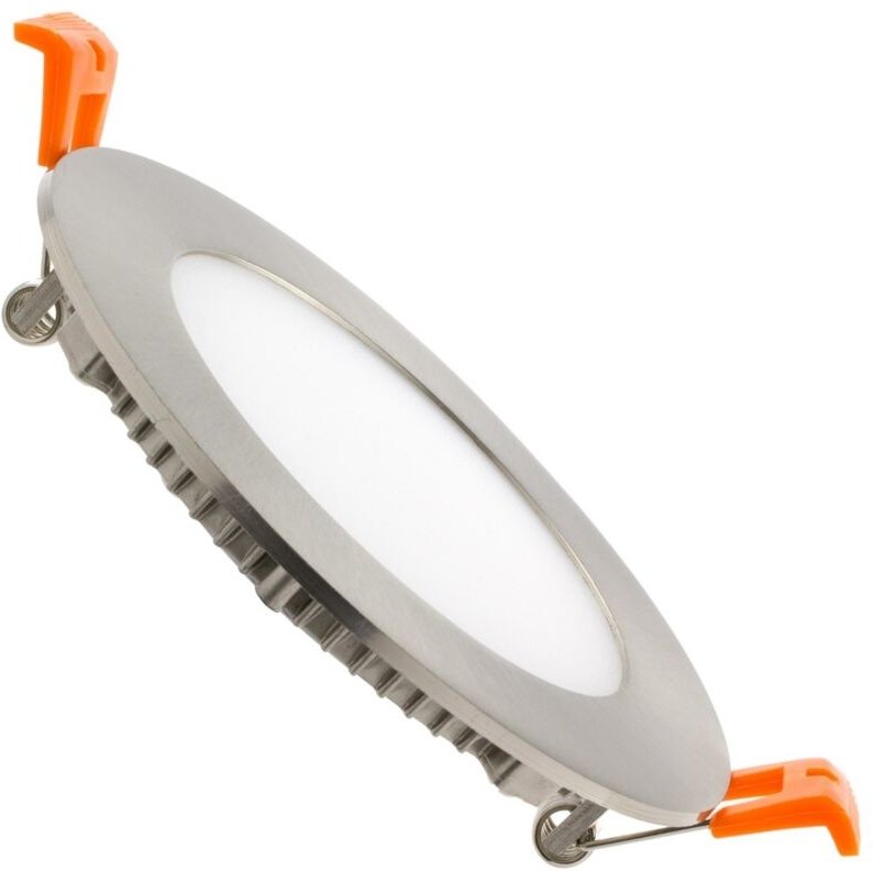 LED Einbaustrahler flach 6W Rund SuperSlim Ausschnitt Ø 110mm Silber 4000K Neutralweiß