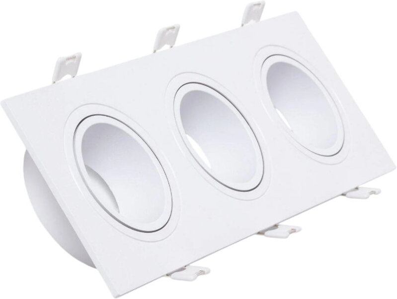 Downlight Ring 3xGU10 Polycarbonat Rechteckig Weiß
