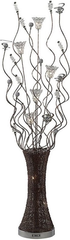 Inspired Kristal Aluminium Kristal Stehlampe 7-flammig G4, poliertes Chrom/Kaffee/Silber/Kristall, NICHT LED/CFL-kompati...