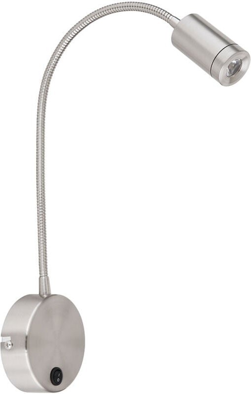 Bettlampe Wandmontage silber Leselampe Wohnzimmerleuchte LED Wandleuchte Schlafzimmer, Schalter, Metall, LED 3W 189Lm wa...