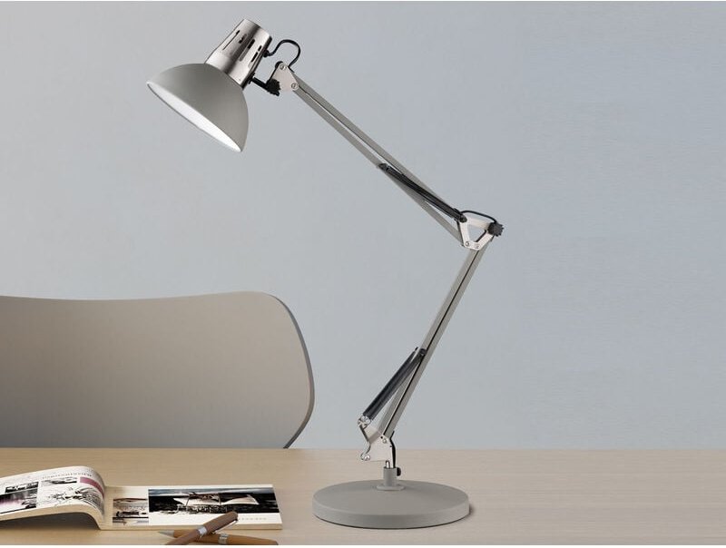 2in1 Schreibtischlampe & Klemmlampe Grau mit LED, Höhe 74,5cm