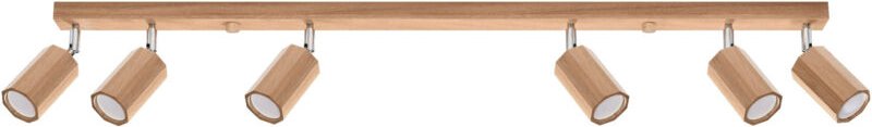 Sollux Lighting Zeke Eiche Achteck Deckenstrahler Bar Holz, 6x GU10