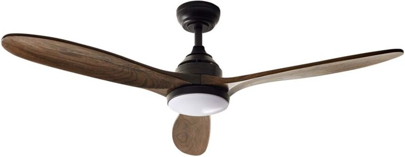 Deckenventilator mit Licht Dunkelbraun Metall u. Holz Fernbedienung 3 Flügel 5 Geschwindigkeitsstufen Timer 3 Farblichtm...