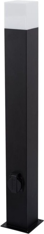 Wegeleuchte Aufbau 74cm mit Schukostecker Typ F Augusta Schwarz Schwarz