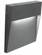 Thumbnail - Quadratische Aluminiumguss-Wandleuchte mit satiniertem Diffusor - 3W, 361 Lumen, warmweißes Licht, graphit