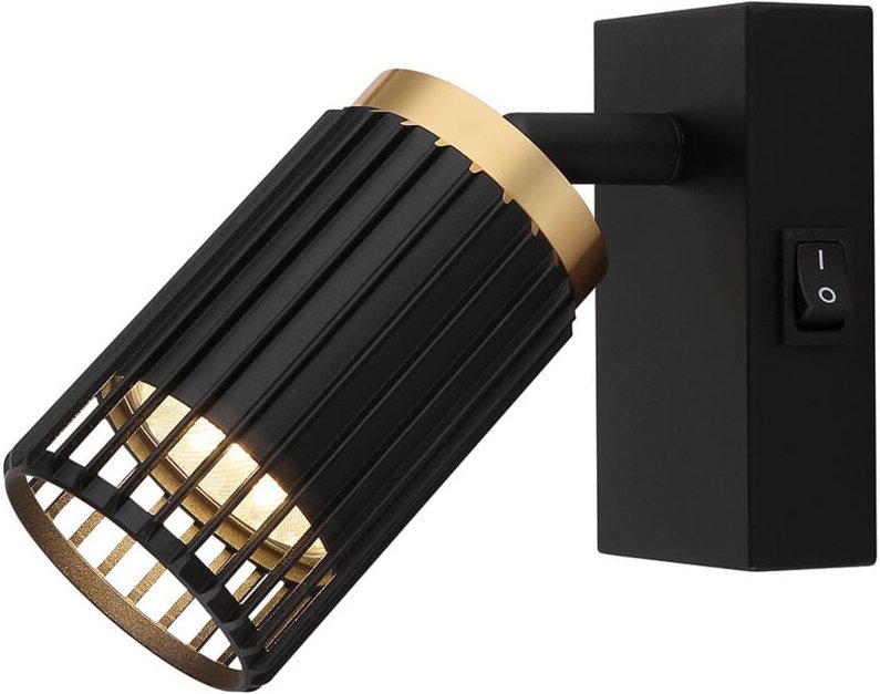 Wandlampe Wandstrahler Wandspot beweglich Leselampe Wohnzimmerlampe schwarz gold