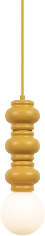 Retro-Pendelleuchte Senfgelb mit mattiertem Glas - Fedde